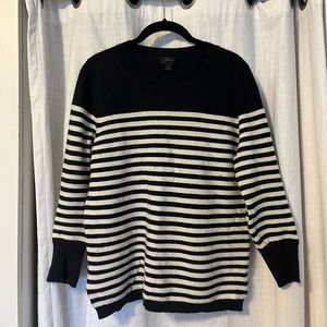 Black and white stripped j crew sweater